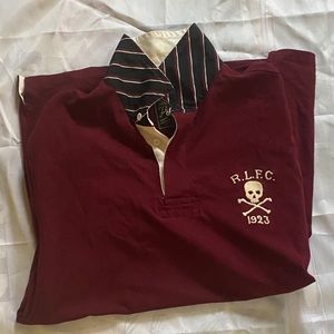 RL Burgundy R.L.F.C. Embroidered Skull 1923